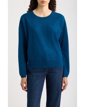 Eileen Fisher Wool Crewneck Sweater - Blue