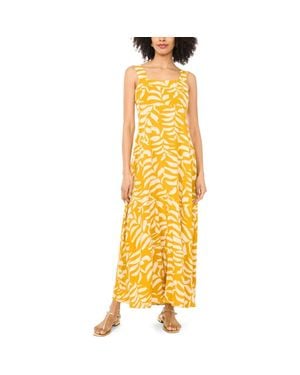 Vince Camuto Printed Square Neck Maxi Sundress - Yellow