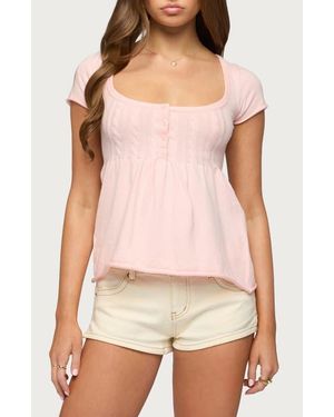 Edikted Ulyana Babydoll Top - Pink