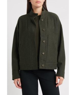 Eileen Fisher Boiled Wool Jacket - Black