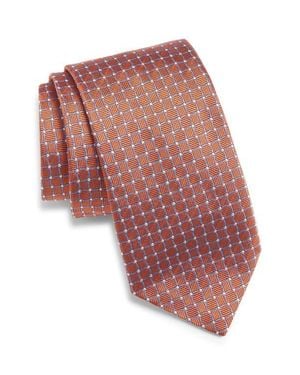 Canali Geometric Silk Tie - Red