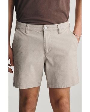 Mavi Nate Flat Front Seersucker Shorts - Gray