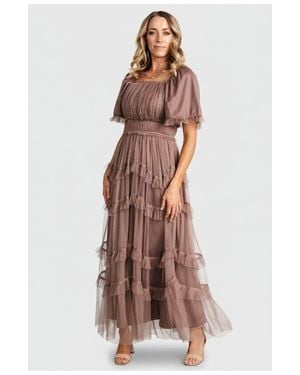 Baltic Born Magdalena Tulle Maxi Dress - Brown