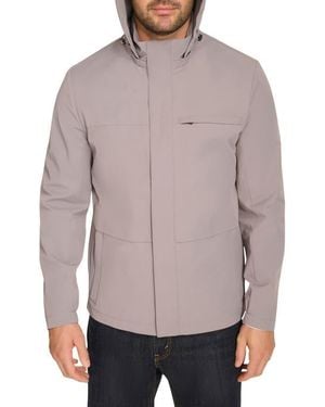 Cole Haan Hooded Windbreaker Jacket - Gray