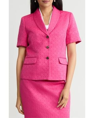 Kasper Short Sleeve Blazer - Pink