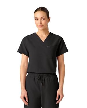 Jaanuu Rhena 1-Pocket Classic V-Neck Scrub Top - Black