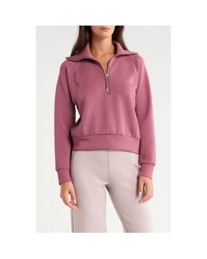 Spanx Airessentials Half Zip Sweatshirt - Red