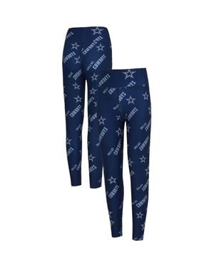 Concepts Sport Dallas Cowboys Breakthrough Allover Print Knit Sleep Leggings - Blue