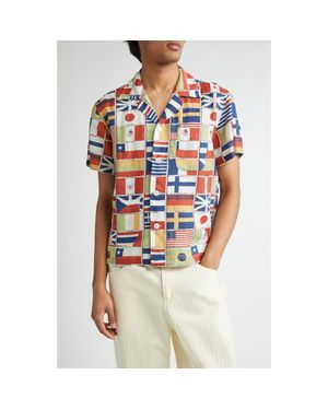 Bode International Linen Camp Shirt - Multicolor