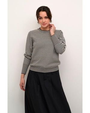 Kaffe Kanala Round Neck Tight Knit Pullover - Gray