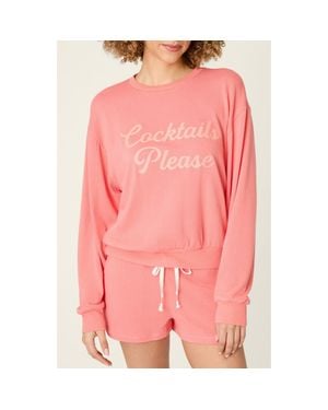 Pj Salvage Paloma Mama Long Sleeve Lounge Top - Pink