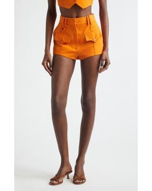 Zimmermann Kindred Spirit Alchemy High Waist Wool Blend Mini Shorts - Orange