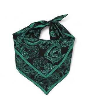 Monzlapur Silk Serpent Noir Scarf - Green