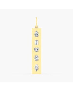 Everlee Multi-Shape Inlay Bar Lab Diamond Charm - Metallic