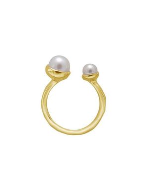 Murkani Riviera Double Pearl Ring - Metallic