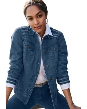 Jessica London Classic Cotton Denim Jacket - Blue
