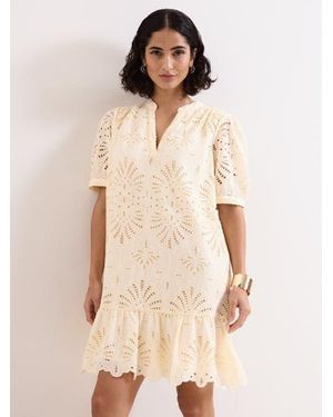 Phase Eight Liliana Embroidered Mini Dress - Natural