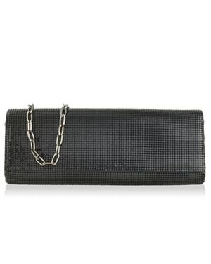 Whiting & Davis Zoe Baguette Clutch - Black
