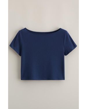 Treasure & Bond Kids' Off The Shoulder T-Shirt - Blue