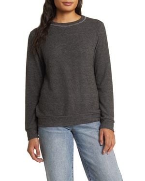 Loveappella Crewneck Long Sleeve Top - Black