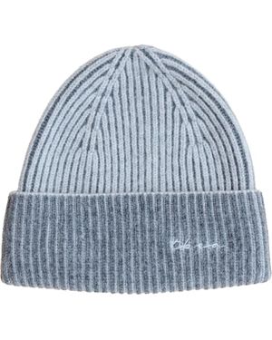 TBCo Cashmere & Merino Ribbed Two-Tone Beanie - Blue