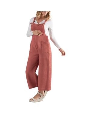 Cache Coeur Maya Organic Cotton Gauze Maternity/Nursing Jumpsuit - Red