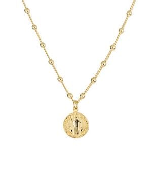 ATHRA LUXE Medallion Pendant Necklace - Metallic