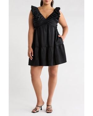 Chelsea28 Tiered Minidress - Black