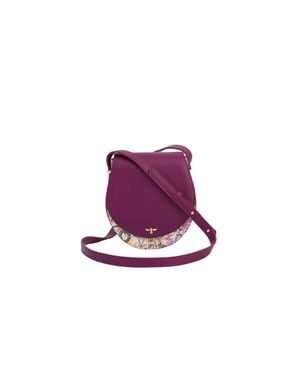 Fable England Floral Engravings Plum Saddle Bag - Purple