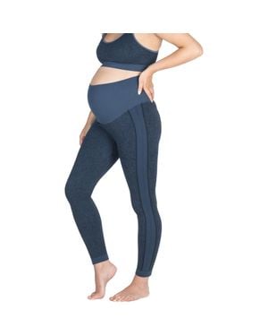 Modern Eternity Maternity Ella Activewear Seamless Maternity Leggings - Blue