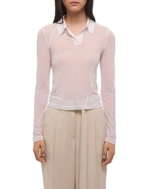 Helmut Lang Twisted Polo Top - White