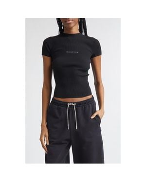 Alexander Wang Jacquard Logo Rib Sweater - Black
