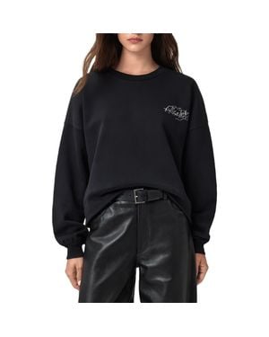 AllSaints Reel Lila Logo Cotton Graphic Sweatshirt - Black