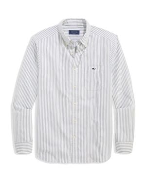 Vineyard Vines Seabird Stripe Perfect Wash Classic Fit Cotton Button-Down Shirt - White