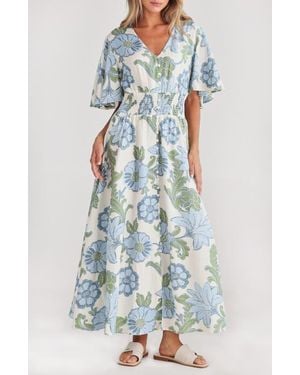 Talisman the Label Harlow Floral Dress - Blue