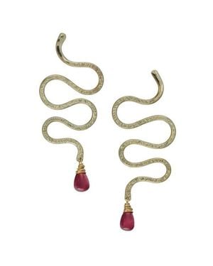 ALBISIA Serpent Ruby Earrings - White