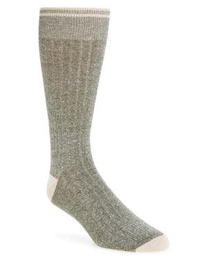 Nordstrom Ribbed Linen Blend Dress Socks - Gray