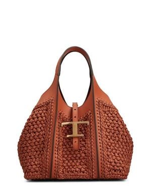 Y2K TOD'S Mini Boston Crochet Leather 低 価格ファッション - Y2K