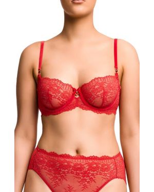 Dita Von Teese Floradora Underwire Balconette Bra - Red