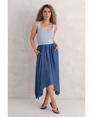 KADA The Mixed Media Dress - Blue