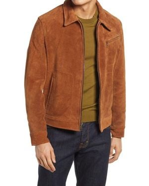 Schott Nyc Rough Out Suede Jacket - Brown