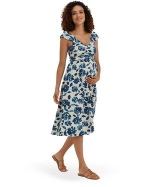 Nom Maternity Cheri Maternity & Nursing Dress - Blue
