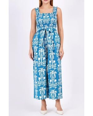 Leota Janet Cropped Jumpsuit - Blue