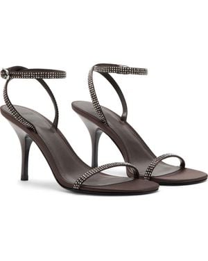 Mango Embellished Ankle Strap Sandal - Metallic