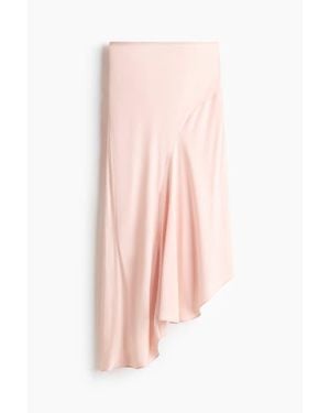H&M Asymmetric Satin Skirt - Pink