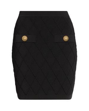 Balmain Diamond Milano Stitch Sweater Skirt - Black