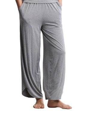 Barefoot Dreams Jersey Crop Wide Leg Pants - Gray