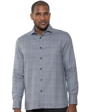 Luchiano Visconti Tri Color Basket Weave Shirt - Blue