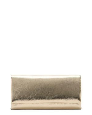Mango Metallic Faux Leather Crossbody Bag - Gray