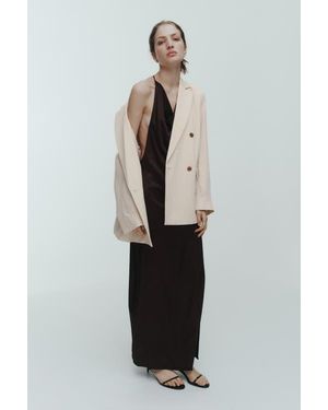 H&M Double-Breasted Blazer - Natural